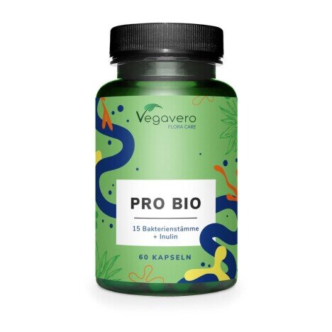 PRO BIO 15 miliarde CFU (15 tipuri bacterii) 60 Capsule, Vegavero